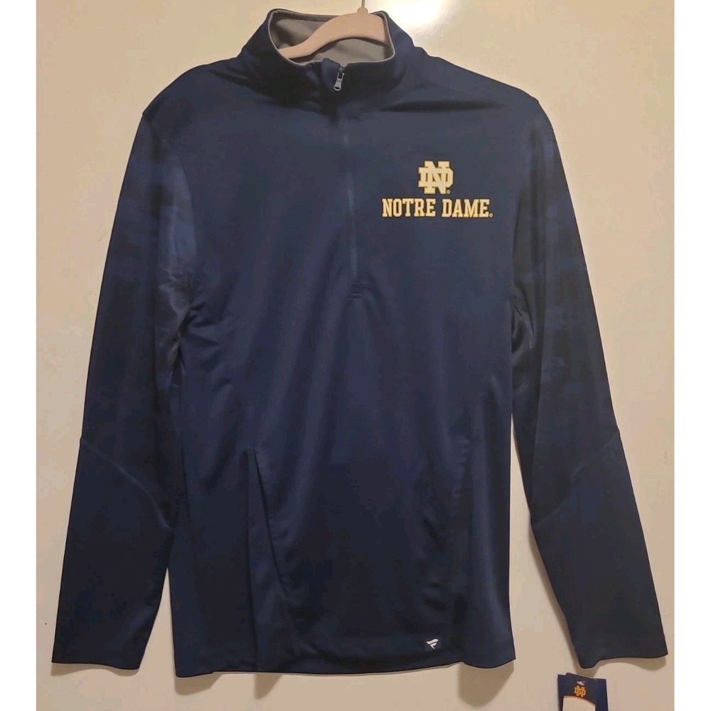 NWT Notre Dame Fighting Irish Mens Fanatics 1/4 Quarter Zip Performance Shirt Sm